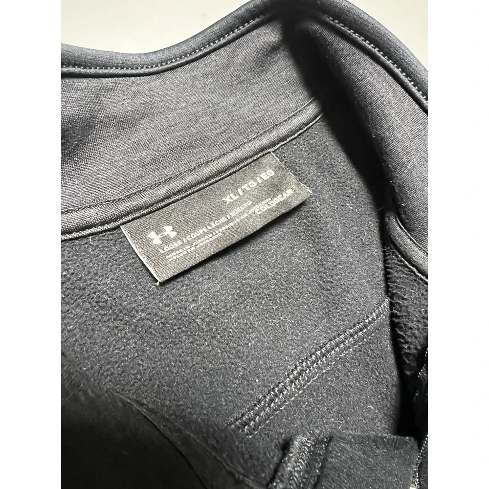 Under Armour ColdGear Men's XL Black Loose Fit 1/4 Zip Mock Neck Pullover